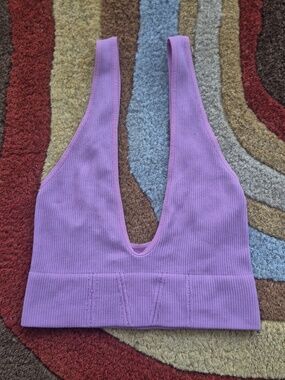 Intimately Free People Ribbed Lavender Scoop Bralette Top Sz Small/ Medium